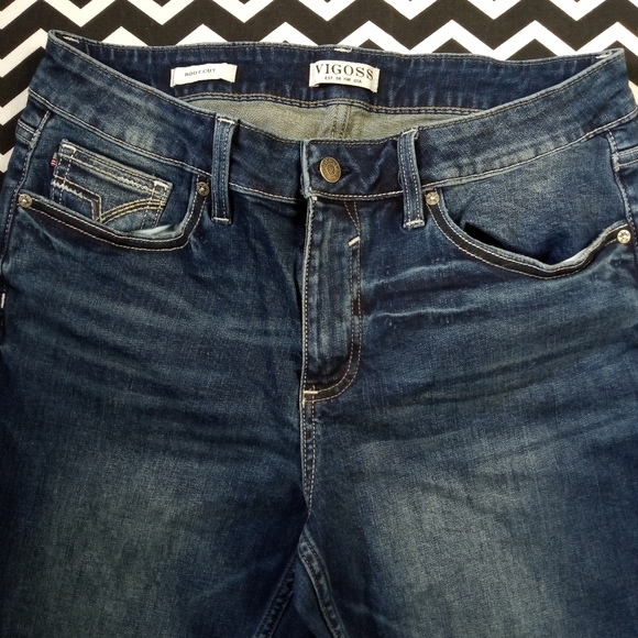 VIGOSS boot cut denim jagger flared jeans pants women's size 12 - b6 - Picture 4 of 7